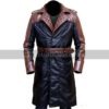 Mens Brown Leather Duster Brown Quilted Style Genuine Cow Leather Steampunk Coat Handmade Trench Coat by LeatherApparelUKLTD steampunk buy now online