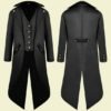 New Black Men,Women Coat Long Jacket Steampunk Trench Halloween Style, gothic jacket, black gothic jacket, unisex gothic jacket, punk by KANOOPA steampunk buy now online