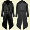 New Black Men,Women Coat Long Jacket Steampunk Trench Halloween Style, gothic jacket, black gothic jacket, unisex gothic jacket, punk by KANOOPA steampunk buy now online