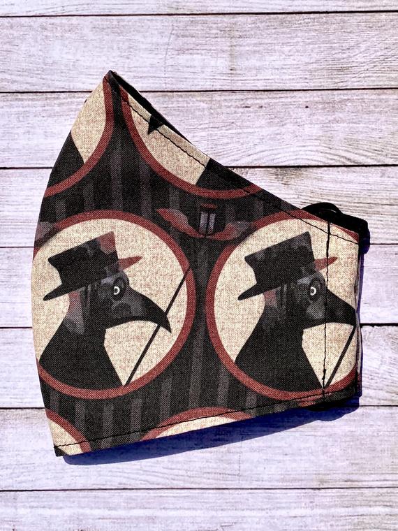 Plague Doctor Face Mask - Vintage Plague Face Mask - Cloth Face Mask - Plague Doctor Face Cover by ArrowsStitch steampunk buy now online