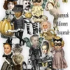 printable steampunk halloween paper doll collection masquerade in PNG collage set ephemera for scrapbook junk journal craft projects by Raidersofthelostart steampunk buy now online