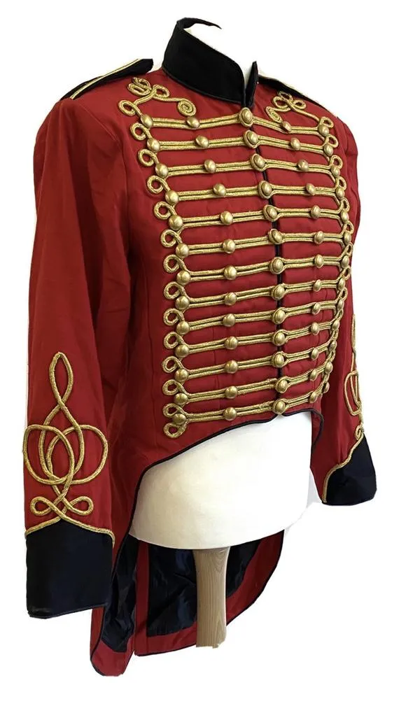 Ring master men’s Military Hussar Tail coat in red/black to fit chest size 42” 44” 46” 48” 50” by SteamEraProduction steampunk buy now online