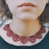 Tatting lace necklace Marsala collar Burgundy Old style neck accessory Victorian Tatted jewellery Bohemian Elegant Charming Filigree by FeltZeppelin steampunk buy now online