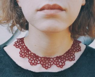 Tatting lace necklace Marsala collar Burgundy Old style neck accessory Victorian Tatted jewellery Bohemian Elegant Charming Filigree by FeltZeppelin steampunk buy now online