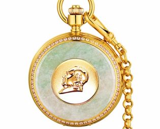 Nature Emerald Jade Gold Dragon Pocket Watch Vintage Roman Numerals Quartz Watch with Chain As Xmas Day Gift,1 steampunk buy now online