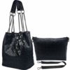 Abuyall Womens Skull Print PU Leather 2 in 1 Hobo Tote Punk Shoulder Crossbody Handbag Black steampunk buy now online