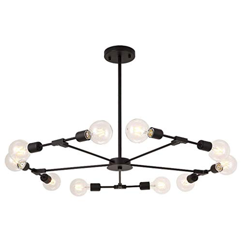 HUAQIMEI Modern Pendant Light 10-Heads Ceiling Lamp Sputnik Chandelier Mid Century Semi Flush Mount Ceiling Light for Living Room Bedroom Foyer Dining Room steampunk buy now online
