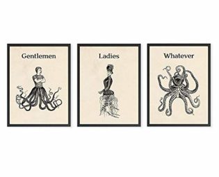 Funny Toilet Signs Posters and Prints Quirky Vintage Bathroom Wall Art Pictures Steampunk Canvas Painting Modern Home Decoration No Frame-30X40cmX3 steampunk buy now online