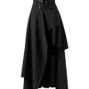 Suvotimo Women Gothic Lolita Band Waist Skirt Steampunk Vintage Skirt Black XL steampunk buy now online