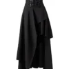 Suvotimo Women Gothic Lolita Band Waist Skirt Steampunk Vintage Skirt Black XL steampunk buy now online
