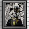 Panda art print, Poster Print on Antique Dictionary book page, wall decor, Home decor, unique gift, Steampunk Wall hangings steampunk buy now online