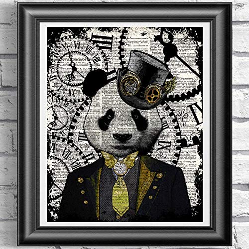 Panda art print, Poster Print on Antique Dictionary book page, wall decor, Home decor, unique gift, Steampunk Wall hangings steampunk buy now online