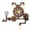 ZSAIMD 3-Lights Industrial Vintage Style E27 Edison Farmhouse Industry Steam Punk Wall Sconce Antique Bronze Gear Water Pipes Wall Light with Clock Bedroom Bedside Hallway Wrought Iron Wall Lamp steampunk buy now online