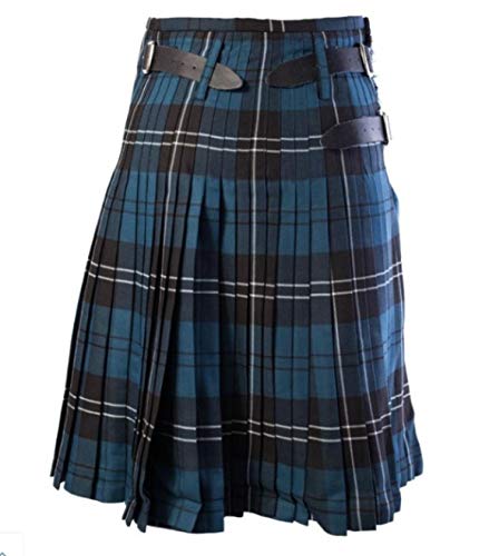 Medieval Scottish Lattice Kilt Mens Steampunk Causal Grid Plaid Skirt Wiast Skirt Trousers Straight Pants Skirts L920 Xl Blue steampunk buy now online