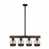 K.LSX Black Chandeliers Ceiling Lights Vintage Metal and Wood Body Cage Shade Kitchen Island Lighting steampunk buy now online