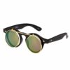 Ultra Black Frame Purple Mirrored Flip Up Round Steampunk Sunglasses Steampunk Goggles Retro Mens Womens UV400 Cyber Gothic Circle Glasses Aesthetic Circle Sunglasses Steampunk Accessories steampunk buy now online
