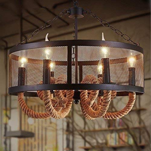 ZHENYUE Chandeliers ® Vintage Industrial Pendant Ceiling Light Steampunk Retro LOFT Creative Iron Cage Hemp Rope Candle Chandelier 6 Lights Bar Clothing Store Cafe Decoration Lighting Chandelier ZHENY steampunk buy now online