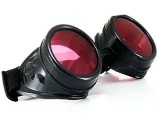 MFAZ Morefaz Ltd Welding Cyber Goggles Led Lamp Steampunk Goth Cosplay Sunglasses Kaleidoscope Lens Fancy Dress (Black Kaleidoscope) steampunk buy now online