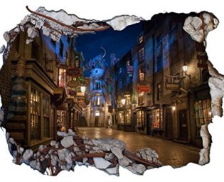 Chicbanners Harry Potter Diagon Alley 3D Wall Smash V203 Wall Sticker Self Adhesive Poster Wall Art Size 1000mm wide x 600mm deep (large) steampunk buy now online