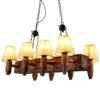 Feinny Modern Farmhouse Loft Chandelier E14*8-Light Large Solid Wood Hanging Industrial Pendant Lamp Bar Vintage Chic Light Fixture Kitchen Island Lighting steampunk buy now online