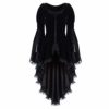 Womens Vintage Steampunk Long Coat Retro Medieval Dress Maiden Victorian Gothic Overcoat Ladies Lace Zip Up Corset Jacket Cosplay Halloween Fancy Costumes Plus Size (Black, M) steampunk buy now online
