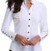 MISS MOLY Women's Fashion Plain Formal Casual Shirts Work Wear Cuff Top Shirt White - S steampunk buy now online