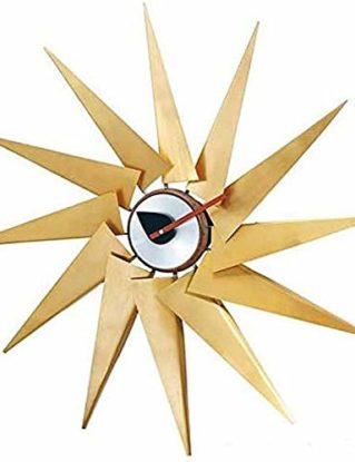 Gymqian 76Cm Sun Turbine Brass Creative Big Wall Hanging Clock Nelson Windmill Copper Aluminum + Black Walnut Quartz Silent Wall Watch Clocks Modern Nordic Home Hall Wall Decorative steampunk buy now online