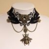 Bee necklace victorian choker, Steampunk black lace choker with antique bronze bumble bee, Black gothic jewellery gift for bee lover by LiaNerula steampunk buy now online