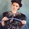 Black and natural feather shrug, steampunk cape, feathered capulet by rougepony steampunk buy now online