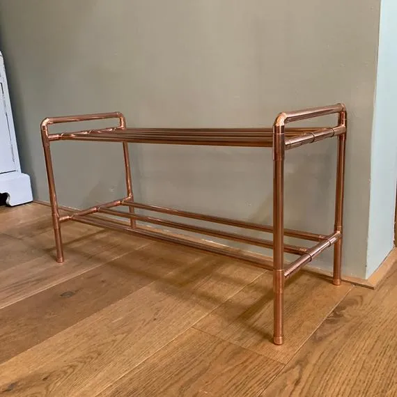 Copper shoe rack - industrial, rustic, contemporary home decor - steampunk, rose gold by MadeAtWaltersBarn steampunk buy now online Copper shoe rack - industrial, rustic, contemporary home decor - steampunk, rose gold by MadeAtWaltersBarn steampunk buy now online