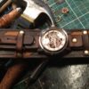 Fallout inspired unisex wrist watch made from full grain veg tan leather. Free UK Delivery. Post apocalyptic stylings by BroadarrowJack steampunk buy now online