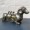 Industrial Silver Resin Gothic Steampunk Daschund Sausage Dog Sculpture Ornament by Darthomeltd steampunk buy now online