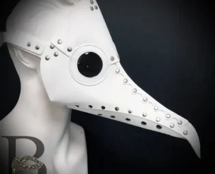 Plague Doctor Mask Steampunk Raven Mask Costume Cosplay Masquerade Halloween Mask Unisex Fully Adjustable White Silver Gears by 4everstore steampunk buy now online