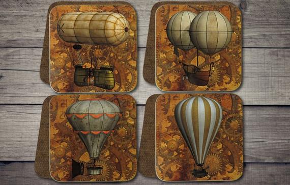 Steampunk Airship Coasters, Steampunk Airships, Steampunk Design, Steampunk Flying Machines. by TheJazzyGypsy steampunk buy now online