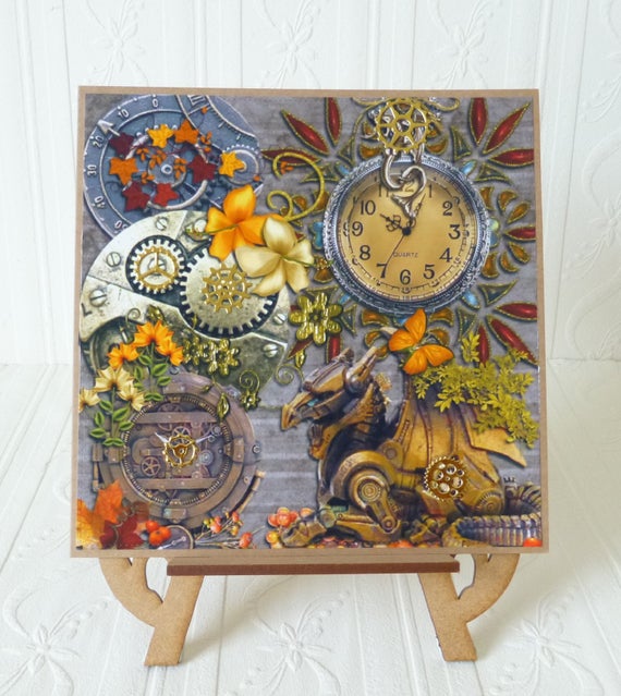 Steampunk Birthday Card-Male-Female-Son-Daughter-Friend-Granddaughter-Grandson by mallowtreedays steampunk buy now online