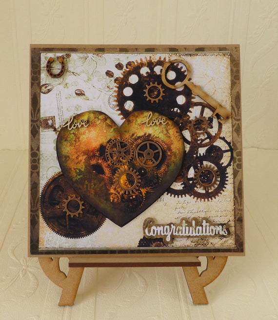 Steampunk Wedding Day Card-Anniversary-Engagement by mallowtreedays steampunk buy now online