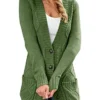 Dokotoo Womens Winter Cable Cardigans Long Sleeve Open Front Knitted Sweaters Oversized Chunky Coat with Pockets Green Size 16 18 steampunk buy now online