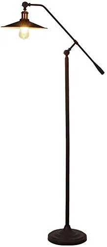 ZGYQGOO Vintage steampunk Swing Arm Vertical light,Industrial wind retro water pipe lamps, American village Loft living room bedroom book floor lamp - 2 Joints Adjusted (Black) steampunk buy now online