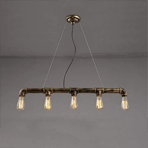 GYC Industrial Vintage Steampunk Water Pipes Chandelier LOFT Retro Wrought Iron Metal Pendant Lamp Bar Creative Restaurant Kitchen Hanging Ceiling Pendant Lights E27 steampunk buy now online