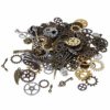 BIHRTC 200 Gram Antique Steampunk Gear DIY Assorted Mixed Color Metal Cog Wheel Skull Brass Key Pendant Charms for Craft Jewelry Making Accessory steampunk buy now online