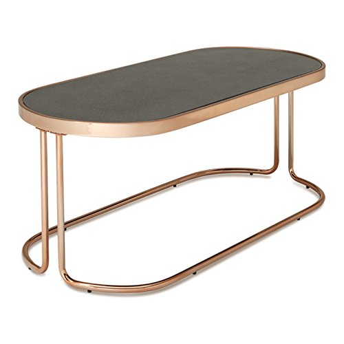 Rose Gold Coffee Table with Stone Effect Top, Steampunk Modern Style - Dawn steampunk buy now online