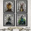 Animal Art Prints Set on Antique Dictionary Pages, Steampunk Decor steampunk buy now online