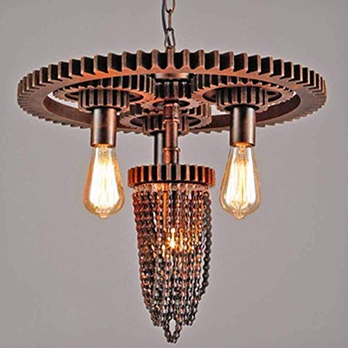 YUNZHI Durable Exquisite Nordic LOFT Retro Industrial Wind Gear Water Pipe Chandelier 2 Head Gear Steampunk Water Pipe Chandelier Hanging Lamp Recessed Pendant Light Cafe Bar Restaurant Chandeliers steampunk buy now online