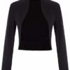 Women Casual Solid Open Front Cropped Coat Jacket Shrug Black(788-1) Medium steampunk buy now online