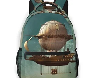 Lawenp School Backpacks Surreal Sky Scenery Steampunk Airship Fairy Sci Fi Stardust Space Image for Teen Girls&Boys 16 Inch Student Bookbags Laptop Casual Rucksack steampunk buy now online