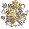 FOCCTS Jewelry Cogs 100 Grams Assorted Antique Steampunk Gears Charms Cogs, for Jewelry Making Accessory & Crafting, Mixed Colors steampunk buy now online