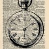 POCKET WATCH ART PRINT - VINTAGE ART PRINT - STEAMPUNK Art Print - Illustration - Vintage Dictionary Art Print - Wall Hanging - Home Décor - Housewares - Book Print - WALL ART - ART PRINT - 206B steampunk buy now online