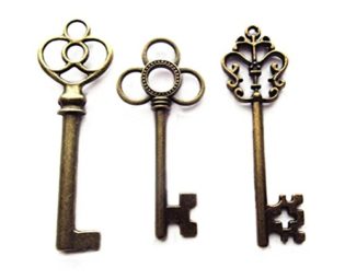 Makhry Mixed Pack of 30 Vintage Retro Rustic Skeleton Keys in Antique Bronze Color,3 Style,30 pcs Rustic Wedding Favor(Antique Bronze) steampunk buy now online