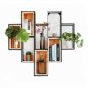 YANG Wall Mounted Shelf Racks Steampunk Holder Shelves Wrought Iron Wood Shelf Wall Hanging Partition Wall Decoration Display Rack Wine Rack Bookshelf 106 * 25 * 103cm steampunk buy now online