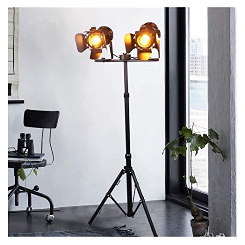 WJJ Floor Lamps Floor Lamp Industrial Retro Steampunk Spotlight E27 Black Baking Color Wrought Iron Tripod Floor Lamp With Foot Switch For Living Room Bedroom steampunk buy now online